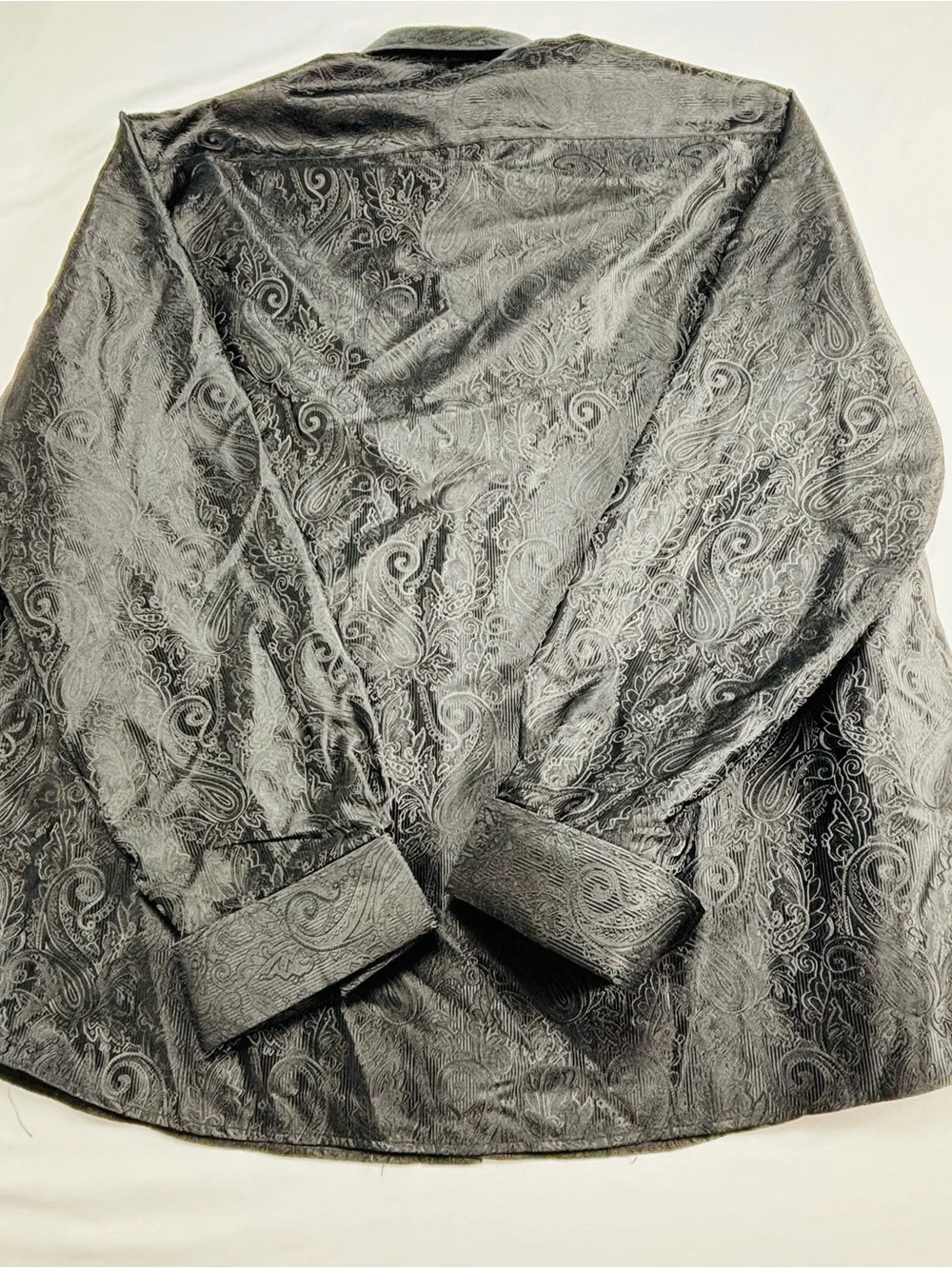 Men's Paisley Button-Up Shirt Jacket - Gray M514